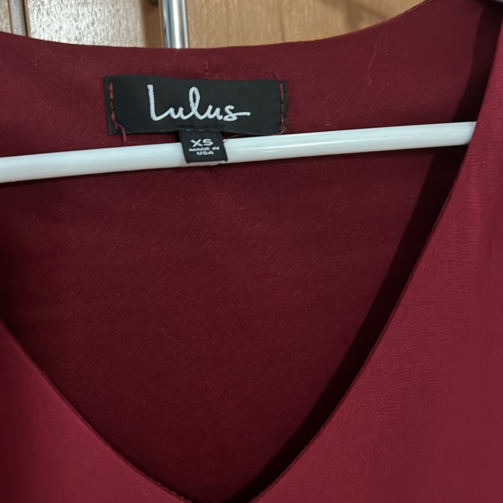 Deep Red (Or Burgundy) Red Lulus Dress. Long Slee… - image 2
